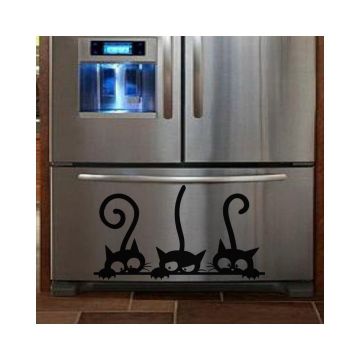 Autocolant pentru perete Ambiance Funny Cats Trio, 20 x 35 cm