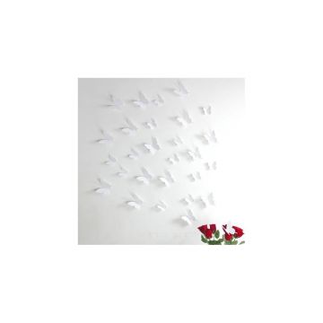 Set 12 autocolante 3D Ambiance Butterflies, alb