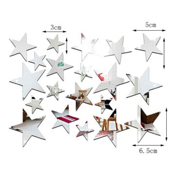 Set 20 autocolante oglindă de perete Ambiance Stars