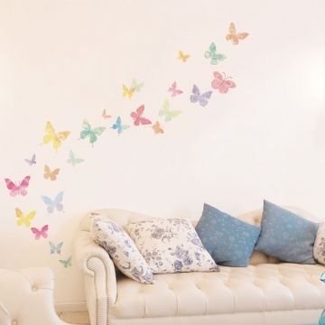 Set 24 autocolante Ambiance Artistic Butterflies