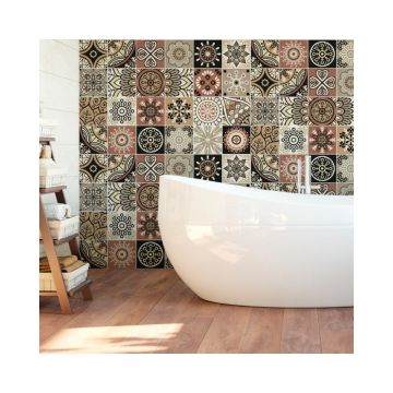 Set 24 autocolante de perete Ambiance Tiles Piura, 15 x 15 cm
