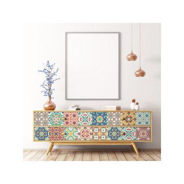 Set 24 autocolante pentru mobilă Ambiance Georgina, 10 x 10 cm