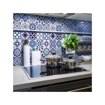 Set 24 autocolante pentru perete Ambiance Decals Tiles Eusebio, 10 x 10 cm