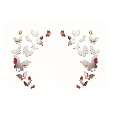 Set 28 autocolante oglindă de perete Ambiance Butterfly