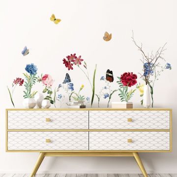 Set autocolante pentru perete Ambiance Flowers in the Garden