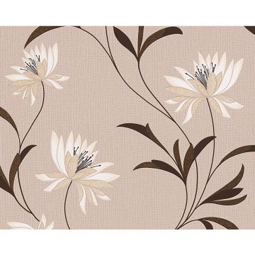Tapet Atlanta 957201, crem, maro, model floral, 10 x 0.52 m