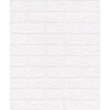 Tapet hartie Rasch Aqua Relief,2014, alb, aspect caramida, 10 x 0.53 m