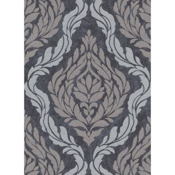 Tapet modern Erisman 1006037, negru, vinil cu efect texturat, 53 cm x 10.05 m
