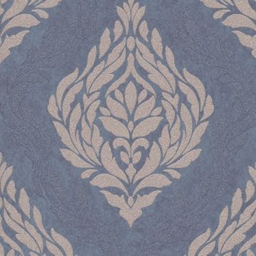 Tapet modern Erisman 1006044, vinil, albastru si crem