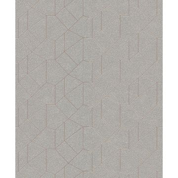 Tapet modern Erisman 10062-02, gri-argintiu, vinil cu design geometric, 53 cm x 10 m