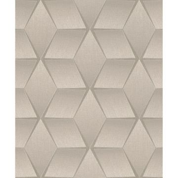 Tapet vinil, Best Of Rasch 310603, model geometric, argintiu/bej, 10 x 0.53 m