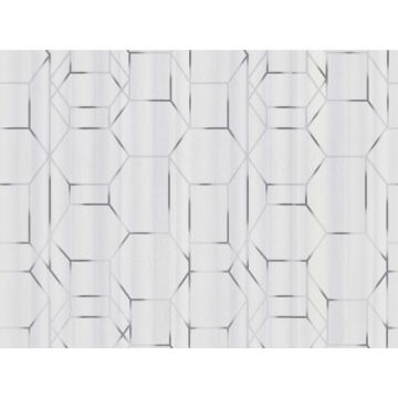 Tapet vinil Dimensions 219600, model geometric, alb/gri, 10 x 0.53 m