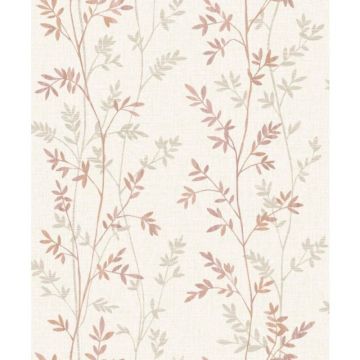 Tapet vinil Grandeco Natural Forest, alb, 53 cm