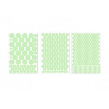 Set 3 Folii cu 524 Buline si Patratele Fosforescente, Diverse Marimi Set 3 Folii cu 524 Buline si Patratele Fosforescente, Diverse Marimi