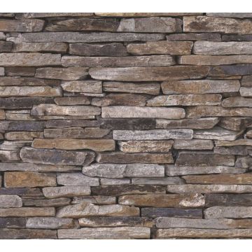 Tapet vinil Wood'n Stone 914217, bej/maro, 10 x 0.53 m