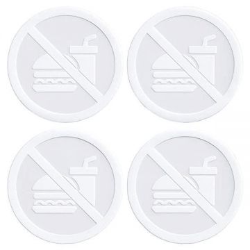 Set stickere, avertizare, Interzis alimente, autocolant, 4 buc, 8x8 cm