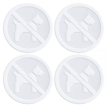 Set stickere, avertizare, Interzis animale, autocolant, 4 buc, 8x8 cm