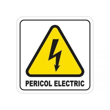 Set stickere avertizare, Pericol electric, 12X12 cm, 4 buc