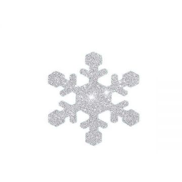 Set stickere decorative Craciun, fulgi argintii, 8 bucati, 8x8 cm Set stickere decorative Craciun, fulgi argintii, 8 bucati, 8x8 cm