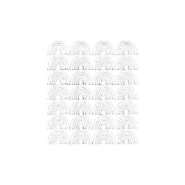 Set stickere decorative, Curcubeu, alb, 12x7 cm, 20 buc