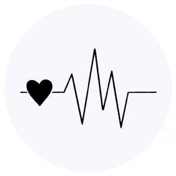Set stickere decorative, Heartbeat, 24 x 40mm