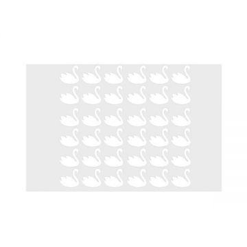 Set stickere decorative, Lebede, alb, 6.5x7 cm, 48 buc