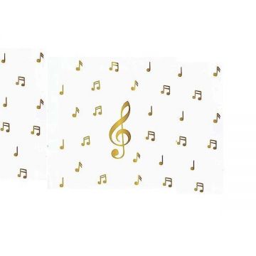 Set stickere decorative, Note muzicale, Auriu, 5 note diferite