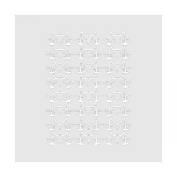Set stickere decorative, Pisicute, alb, 15x7 cm, 24 buc