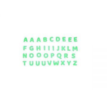Set stickere fosforescente decorative, Alfabetul, 1 set format din 6 coli 20x13 cm