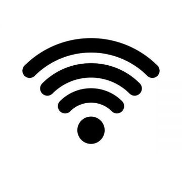 Set stickere indicatoare, Wifi negru, negru, 12x12 cm, 4 buc