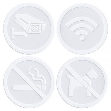 Set stickere, Semne avertizare, autocolant, 4 buc, 8x8 cm