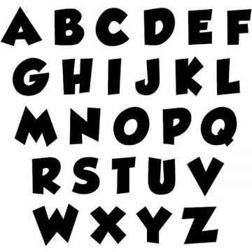 Sticker decorativ, Alfabet, negru, aprox 7cm litera