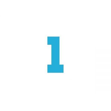 Sticker decorativ, Cifre autoadezive, Cifra 1, inaltime 10 cm, albastru