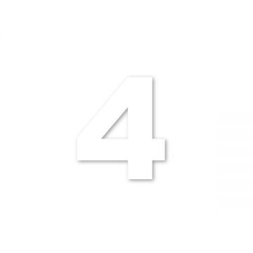 Sticker decorativ, Cifre autoadezive, Cifra 4, inaltime 10 cm, alb