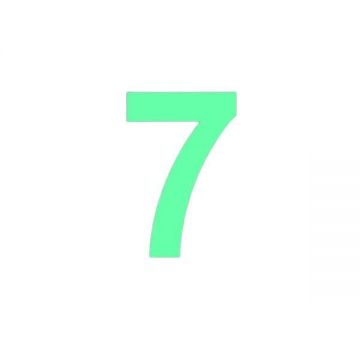 Sticker decorativ, Cifre autoadezive, Cifra 7, inaltime 20 cm, verde fluorescent