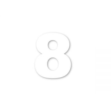 Sticker decorativ, Cifre autoadezive, Cifra 8, inaltime 10 cm, alb