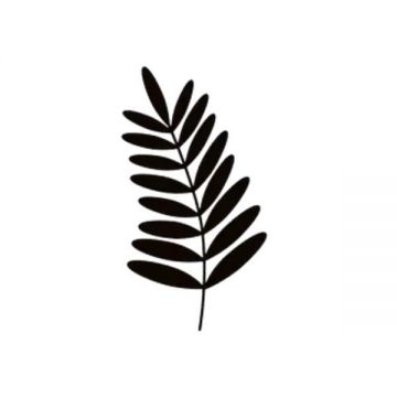 Sticker decorativ, Duragon, Frunza, negru, 24 bucati, 6x2.5 cm