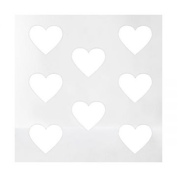 Sticker decorativ, Duragon, perete, Inimi, alb, 24 bucati, 10.5x9 cm