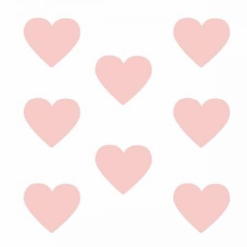 Sticker decorativ, Duragon, perete, Inimi, roz, 56 bucati, 7x6 cm