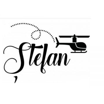 Sticker decorativ, Elicopter Stefan, negru, 115x78 cm