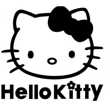 Sticker decorativ, Hello Kitty, negru, 58x55 cm