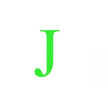 Sticker decorativ, Litera J, inaltime 15 cm, verde fluorescent