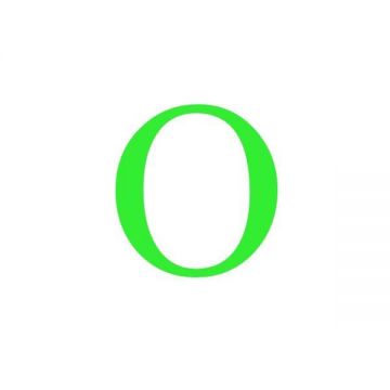 Sticker decorativ, Litera O, inaltime 15 cm, verde fluorescent