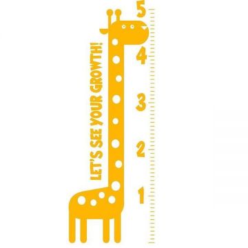 Sticker decorativ, Metru Girafa, galben, aprox 158x55 cm