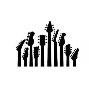 Sticker decorativ, Muzica Rock, Negru, 70x60 cm
