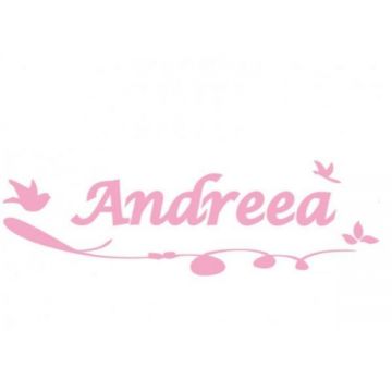Sticker decorativ, Pasari Andreea, roz, 56x24 cm