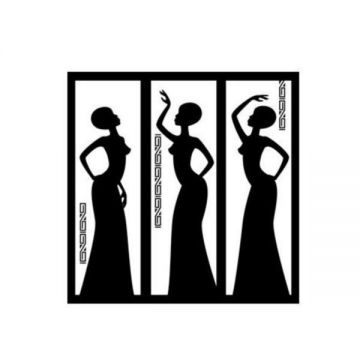 Sticker decorativ, Siluete tribale, negru, 82x82 cm