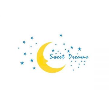 Sticker decorativ, Sweet dreams cu Luna, 150x170 cm