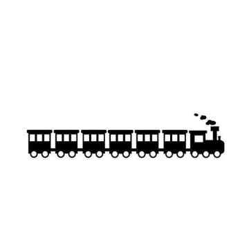 Sticker decorativ, Tren cu 6 vagoane, negru, aprox 100x22 cm