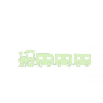 Sticker decorativ, Trenulet fosforescent, verde, 46x11 cm